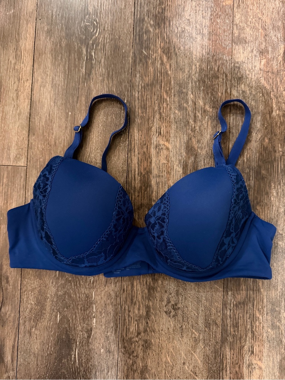 Soma Navy Blue Lace-Trim Push-Up Bra